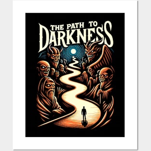 The Path to Darkness, winding path leading into darkness Posters and Art